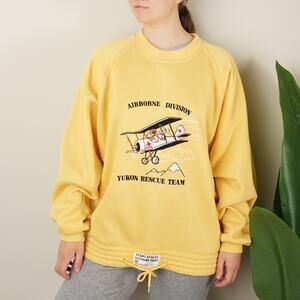 Vintage Yukon Rescue Team Airborn Division Sweatshirt Crew Long Sleeve Jockey L